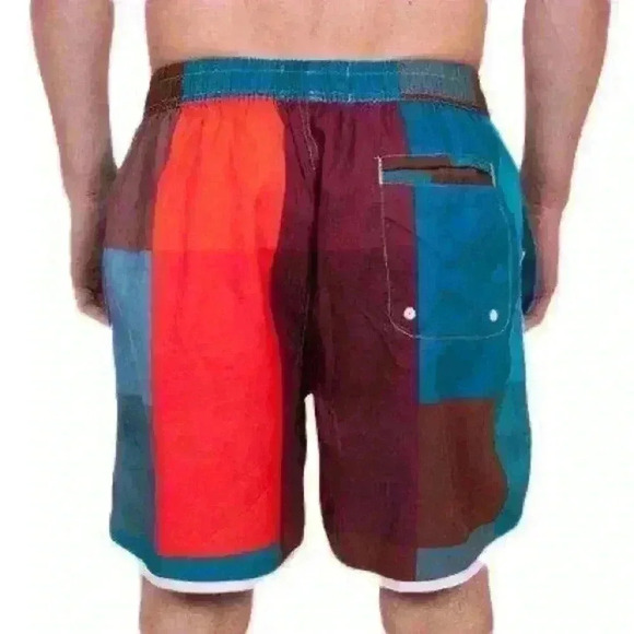 Rowdy Gentleman Block Parties Swim Trunks in Blue, NWT, Size Large - Picture 12 of 12